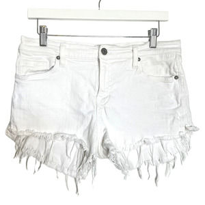 Pistola White Denim Distressed Jean Short Mini Shorts 28